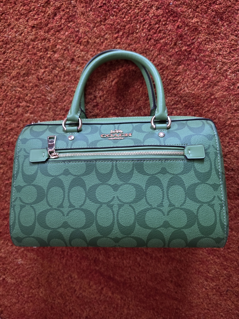 Coach - Green Signature Dome Satchel Handbag NWT